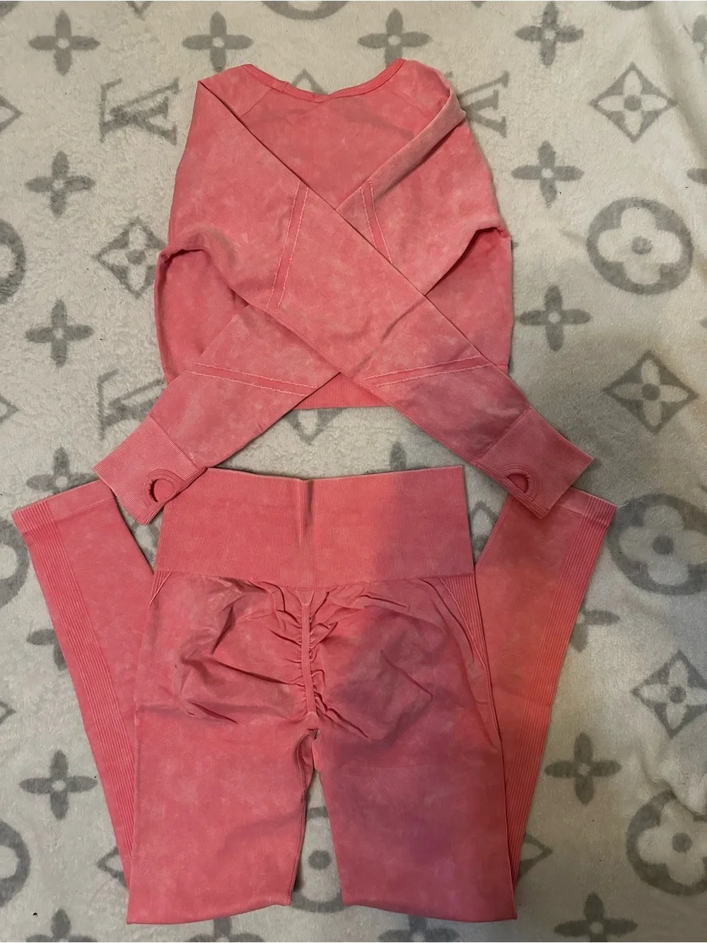 Pink Seamless Cropped Active Set - Top & Leggings